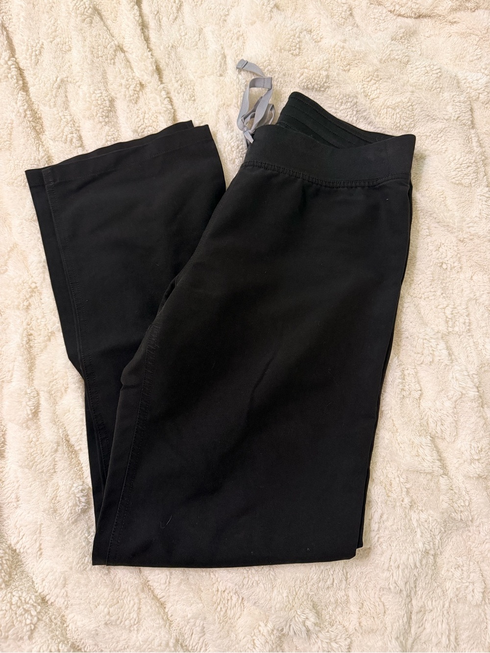 Figs Black Track Pants with Gray Drawstring